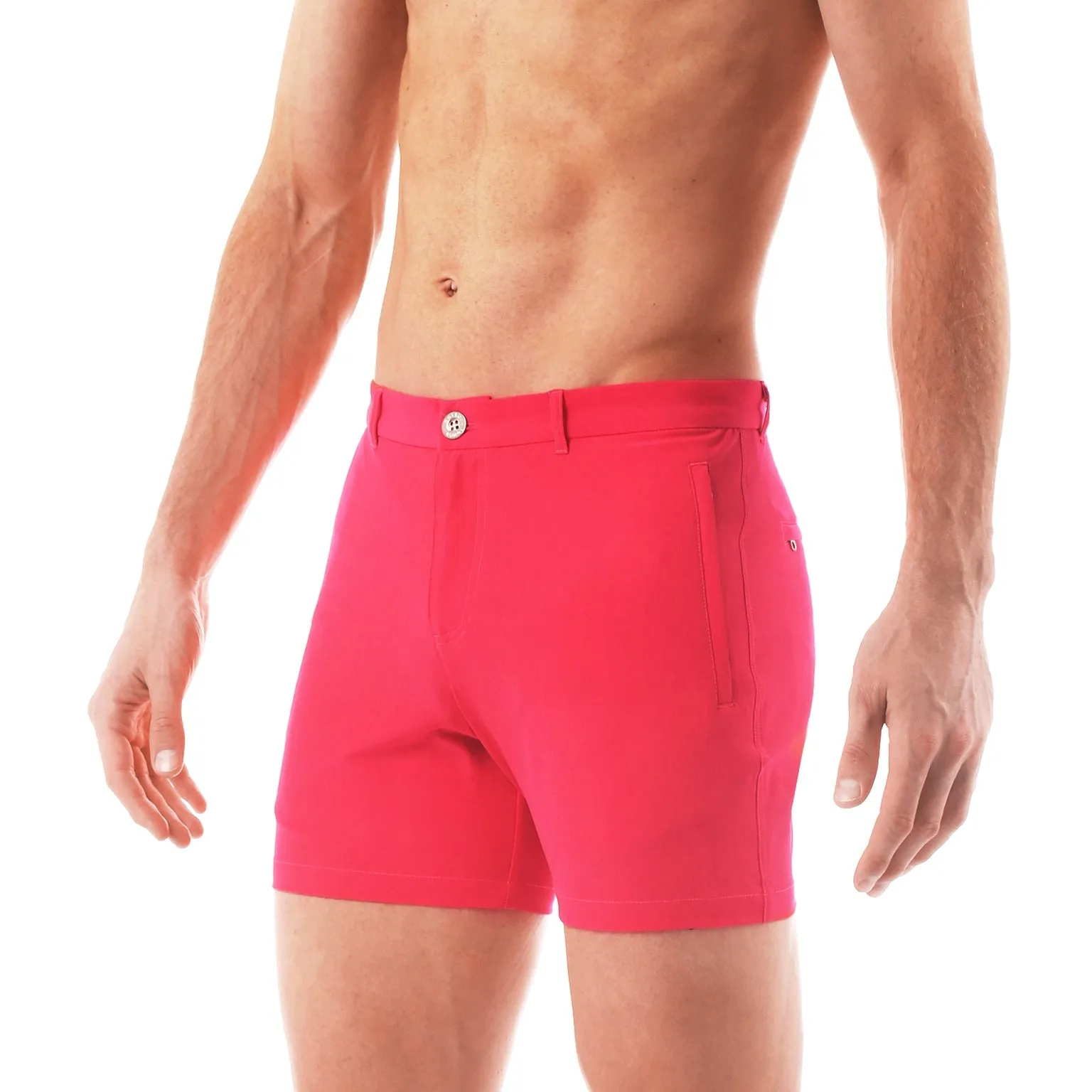 Parke & Ronen ACTIONWEAR Fuchsia Action Stretch Holler Short sold by Underwear Expert