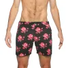 Parke & Ronen Vamp Red Peonies Print 6" Catalonia Stretch Swim Short sold by Underwear Expert
