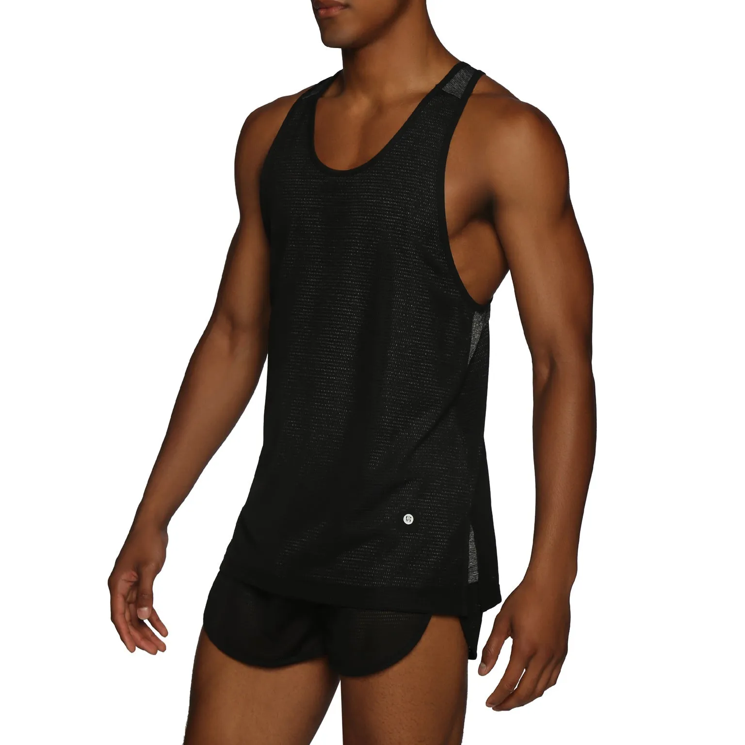 Parke & Ronen Actionwear Black/heather Ultra Racer Back Tank sold by Underwear Expert product image thumbnail 4