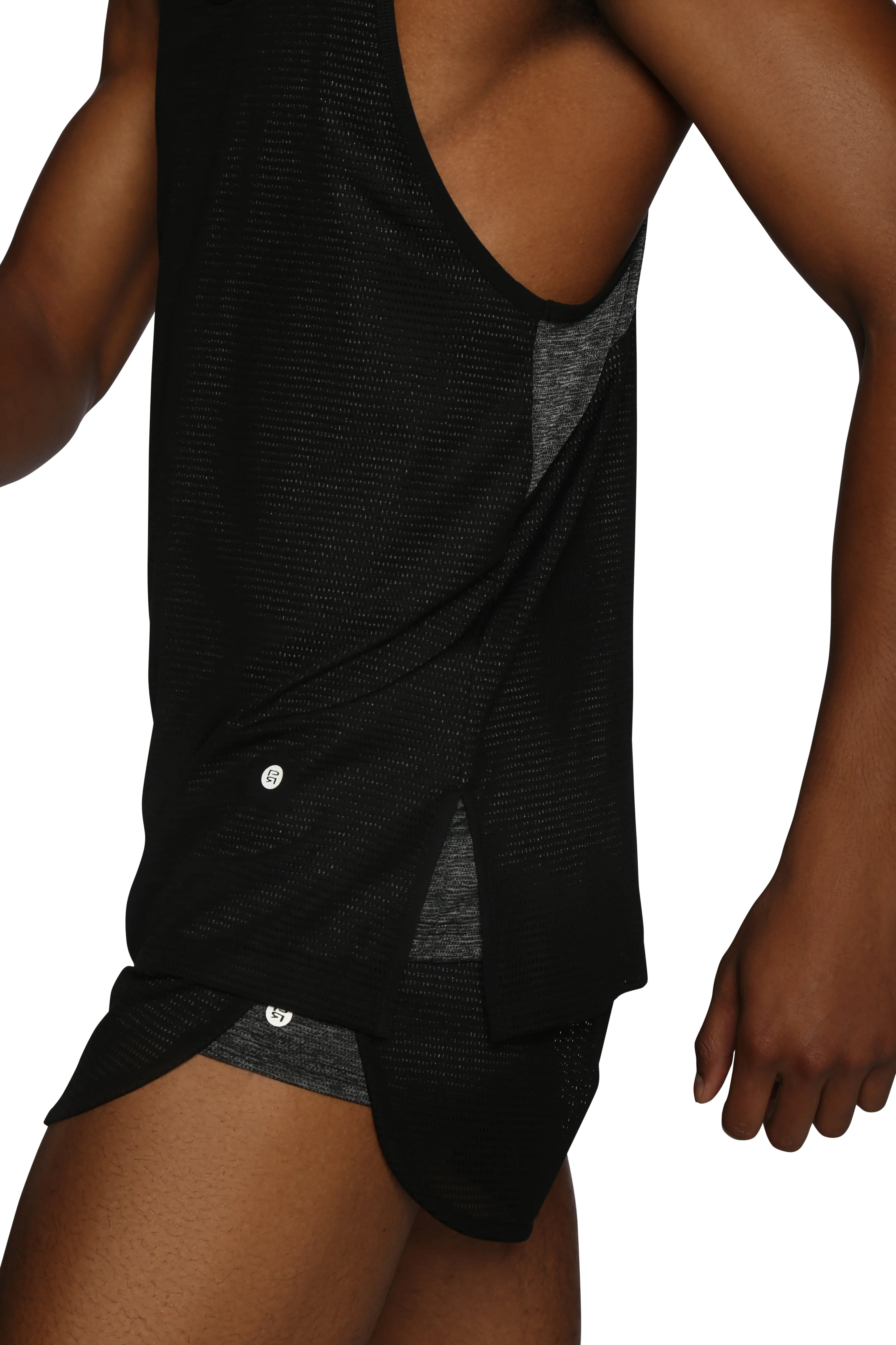 Parke & Ronen Actionwear Black/heather Ultra Racer Back Tank sold by Underwear Expert product image thumbnail 5