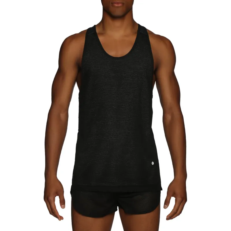 Parke & Ronen Actionwear Black/heather Ultra Racer Back Tank sold by Underwear Expert