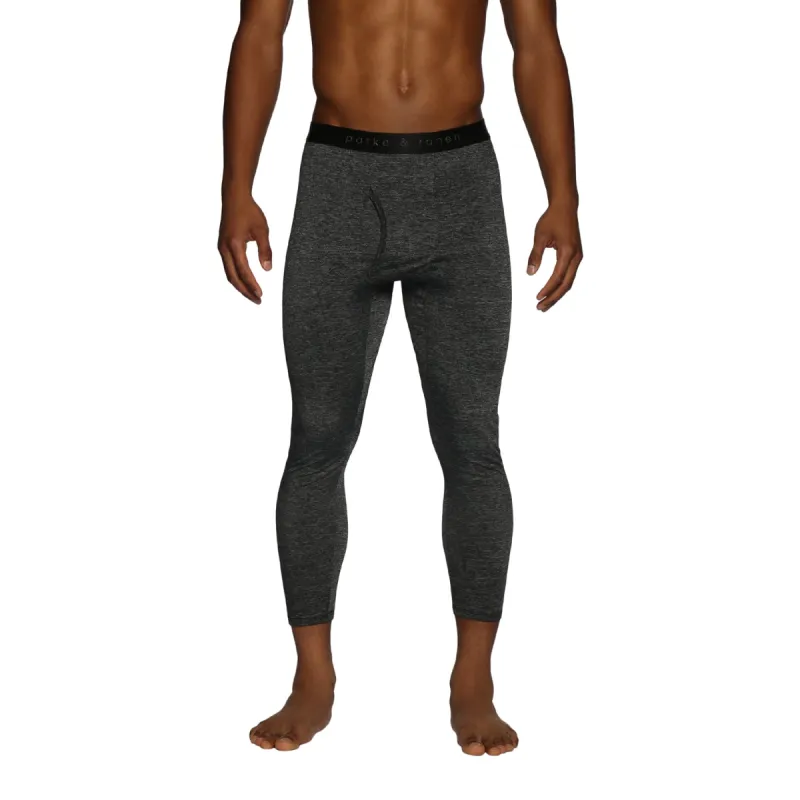 Parke & Ronen Actionwear Heather Black Mako Nylon Legging sold by Underwear Expert