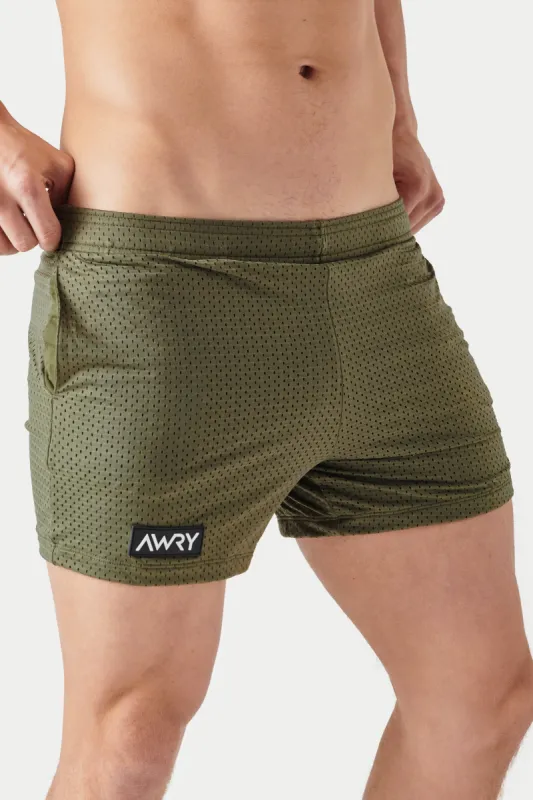 Awry Varsity Shorts - Army Green sold by Underwear Expert