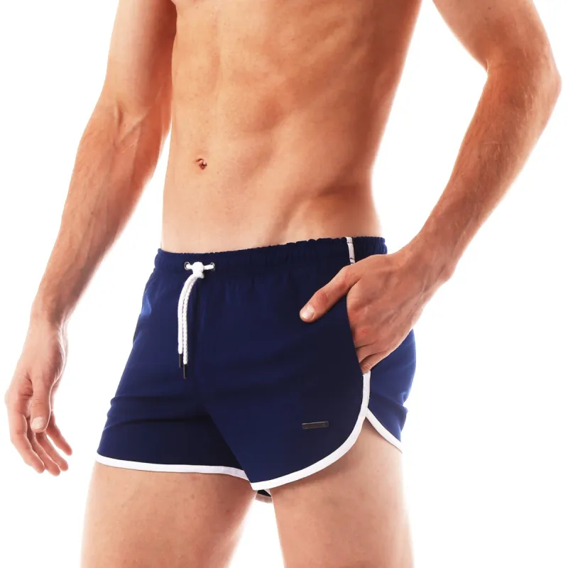 Parke & Ronen Navy Solid 3" Runner Swim Trunk sold by Underwear Expert