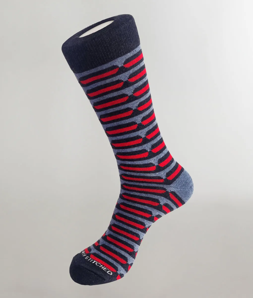 Unsimply Stitched Deco Stripe Crew Sock sold by Underwear Expert
