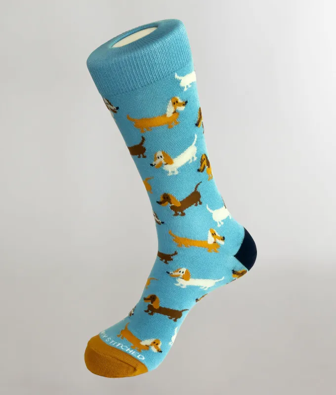 Unsimply Stitched Weiner Dog Crew Sock sold by Underwear Expert