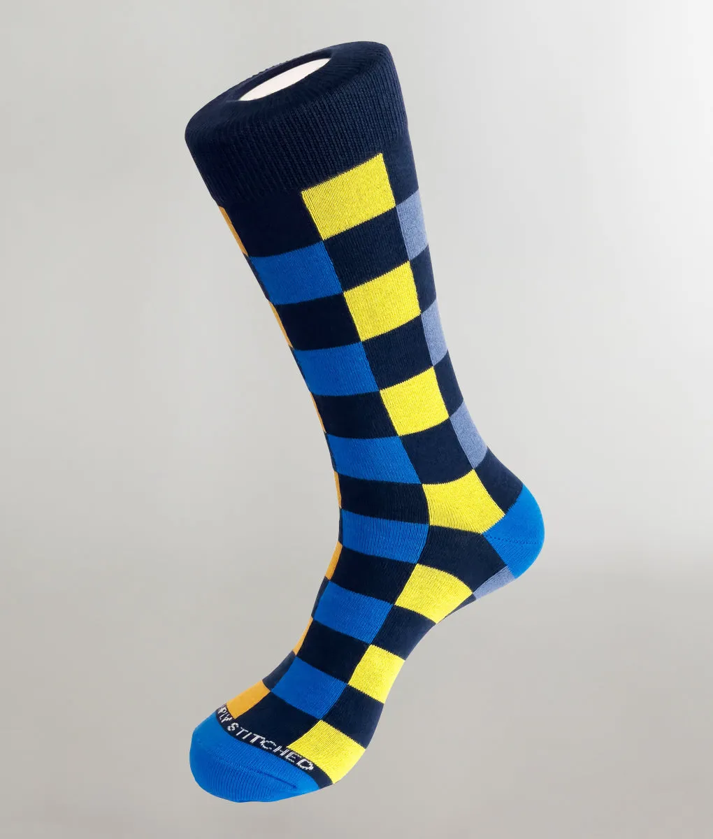 Unsimply Stitched Vertical Check Crew Sock sold by Underwear Expert