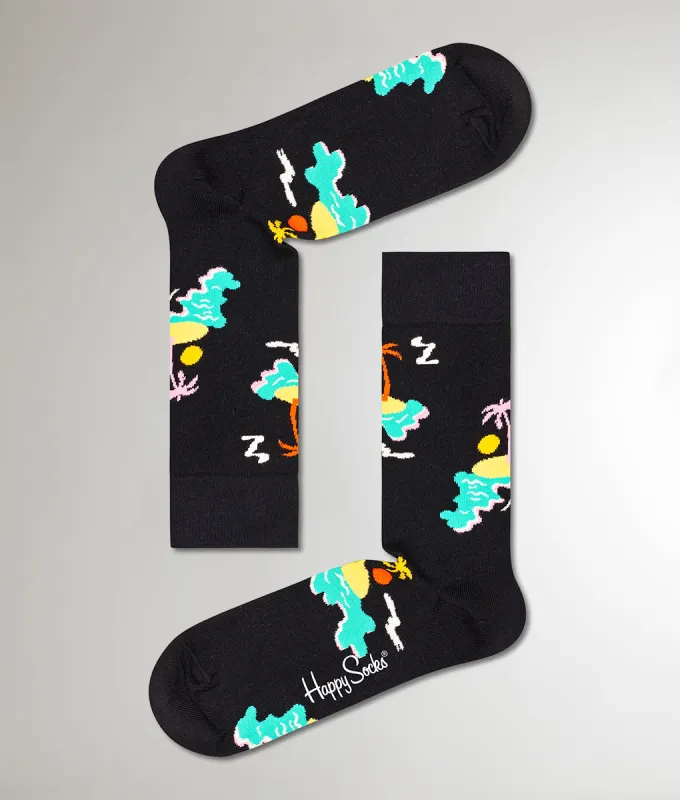 Happy Socks Island In The Sun Sock Black sold by Underwear Expert