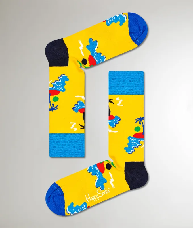 Happy Socks Island In The Sun Sock Yellow sold by Underwear Expert