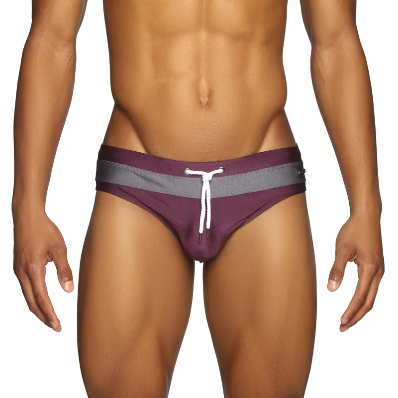Parke & Ronen New Resort '25 - Plum Colorblock Meridian Bikini sold by Underwear Expert