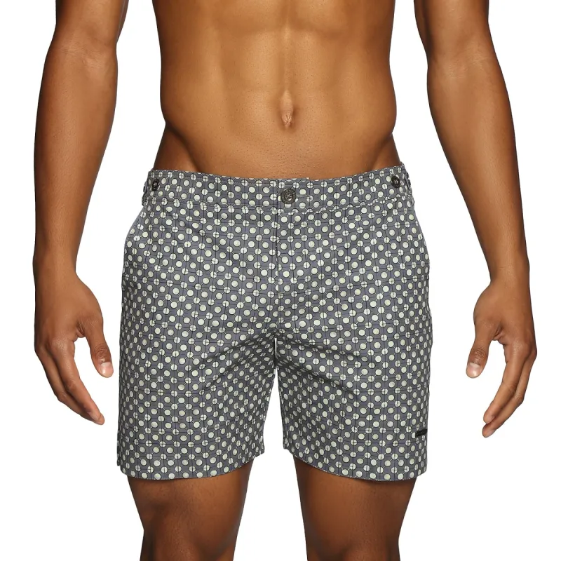 Parke & Ronen New Resort '25 - Mid Century Green Print 6" Catalonia Stretch sold by Underwear Expert