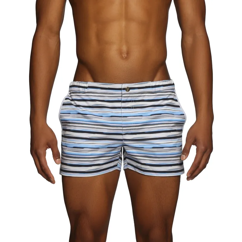 Parke & Ronen New Resort '25 - Horizon Stripe Blue Print 2" Angeleno Stretch sold by Underwear Expert
