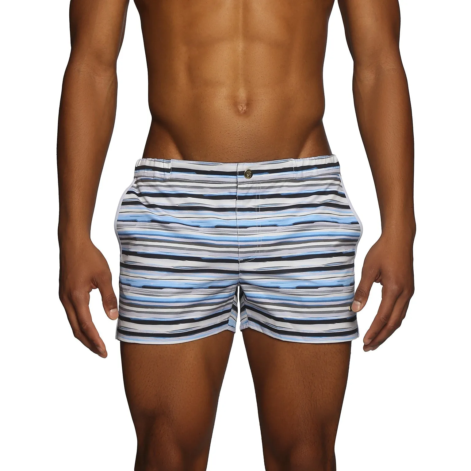 Parke & Ronen New Resort '25 - Horizon Stripe Blue Print 2" Angeleno Stretch sold by Underwear Expert
