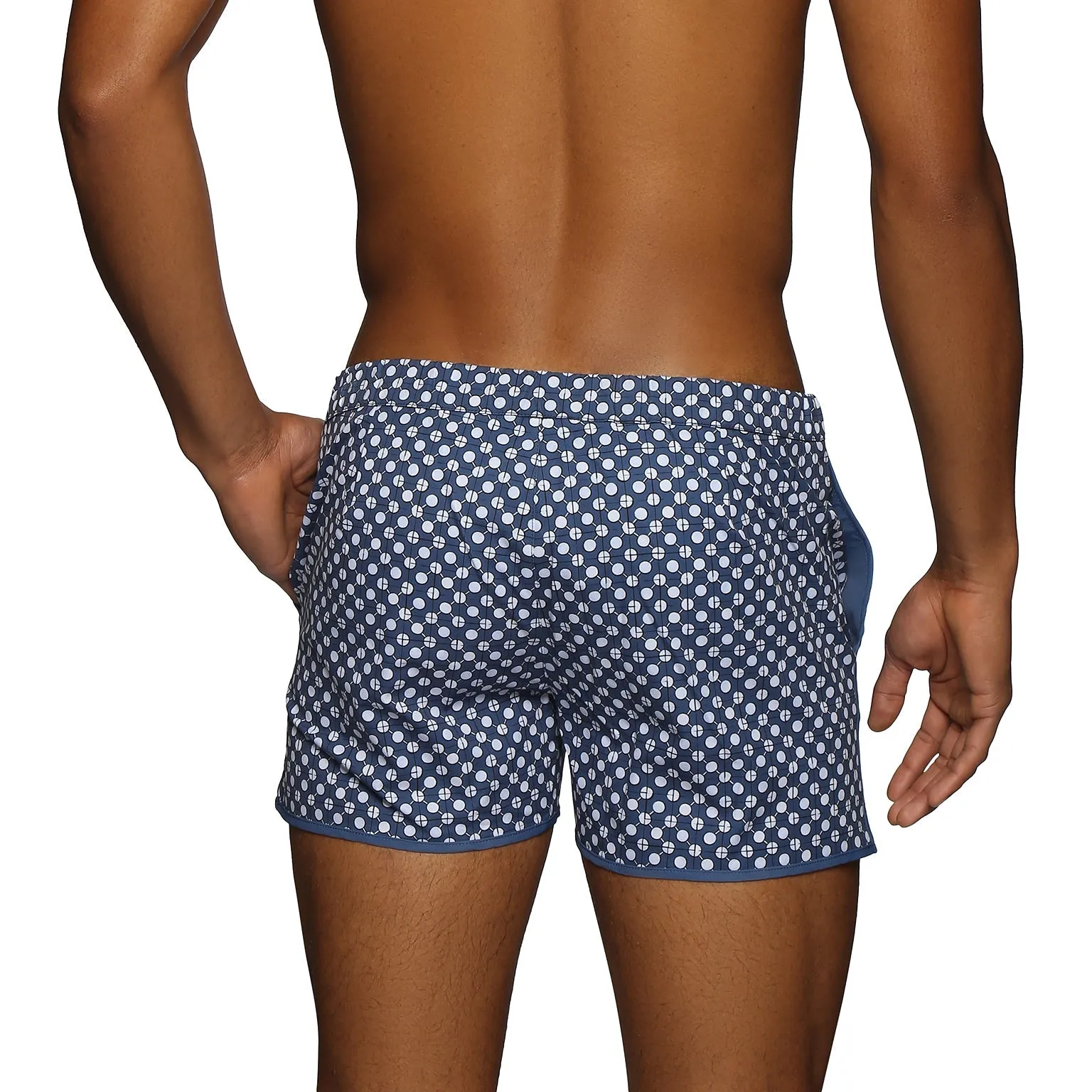 Parke & Ronen New Resort '25 - Mid Century Blue Print 2" Angeleno Stretch sold by Underwear Expert product image thumbnail 3