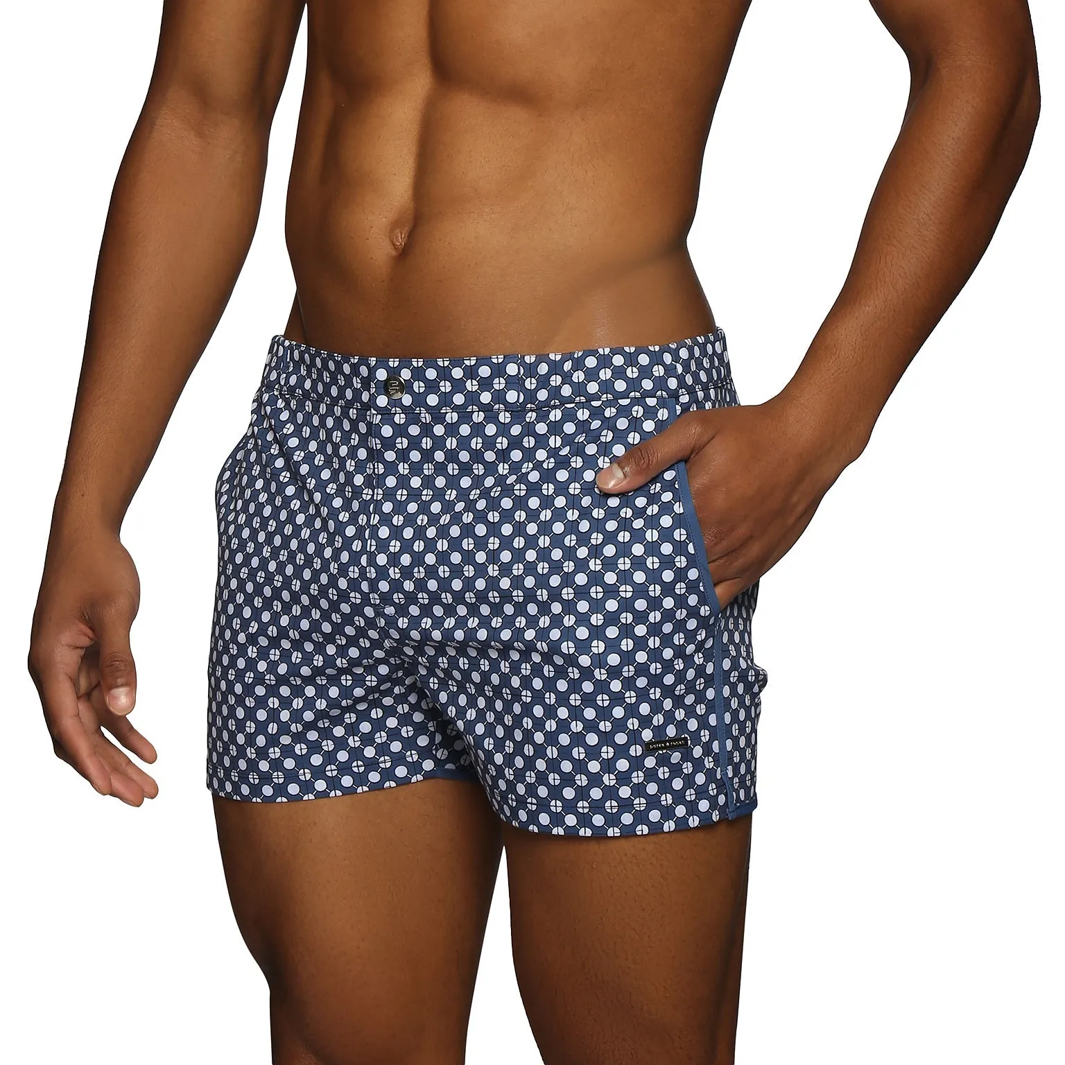 Parke & Ronen New Resort '25 - Mid Century Blue Print 2" Angeleno Stretch sold by Underwear Expert product image thumbnail 2