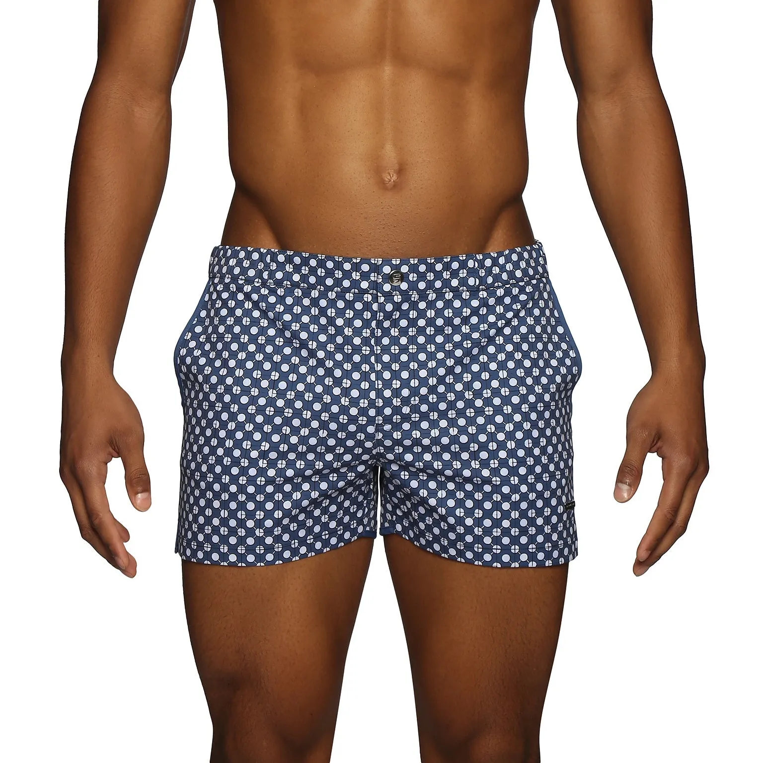 Parke & Ronen New Resort '25 - Mid Century Blue Print 2" Angeleno Stretch sold by Underwear Expert
