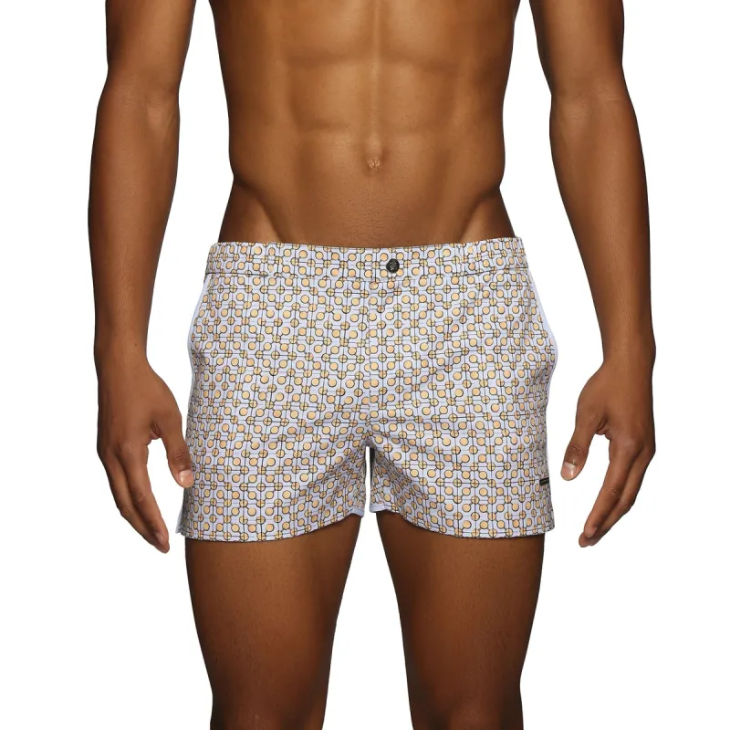 Parke & Ronen New Resort '25 - Mid Century Orange Print 2" Angeleno Stretch sold by Underwear Expert