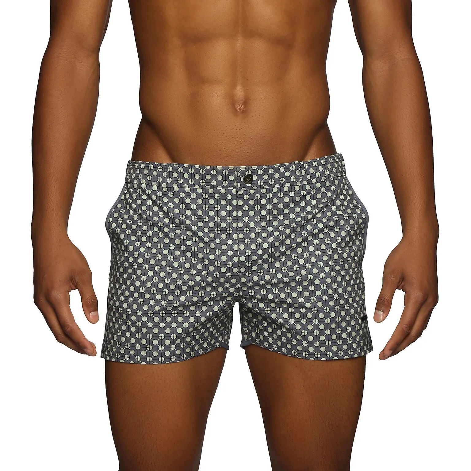 Parke & Ronen New Resort '25 - Mid Century Green Print 2" Angeleno Stretch sold by Underwear Expert