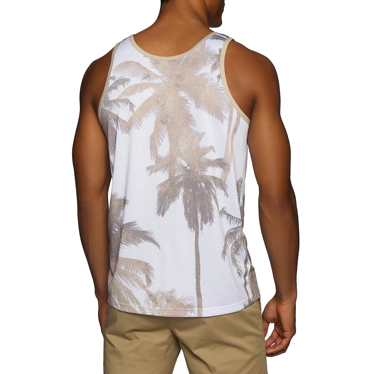 Parke & Ronen New Resort '25 - Palm Royale Tan Printed Mesh Tank sold by Underwear Expert product image thumbnail 3