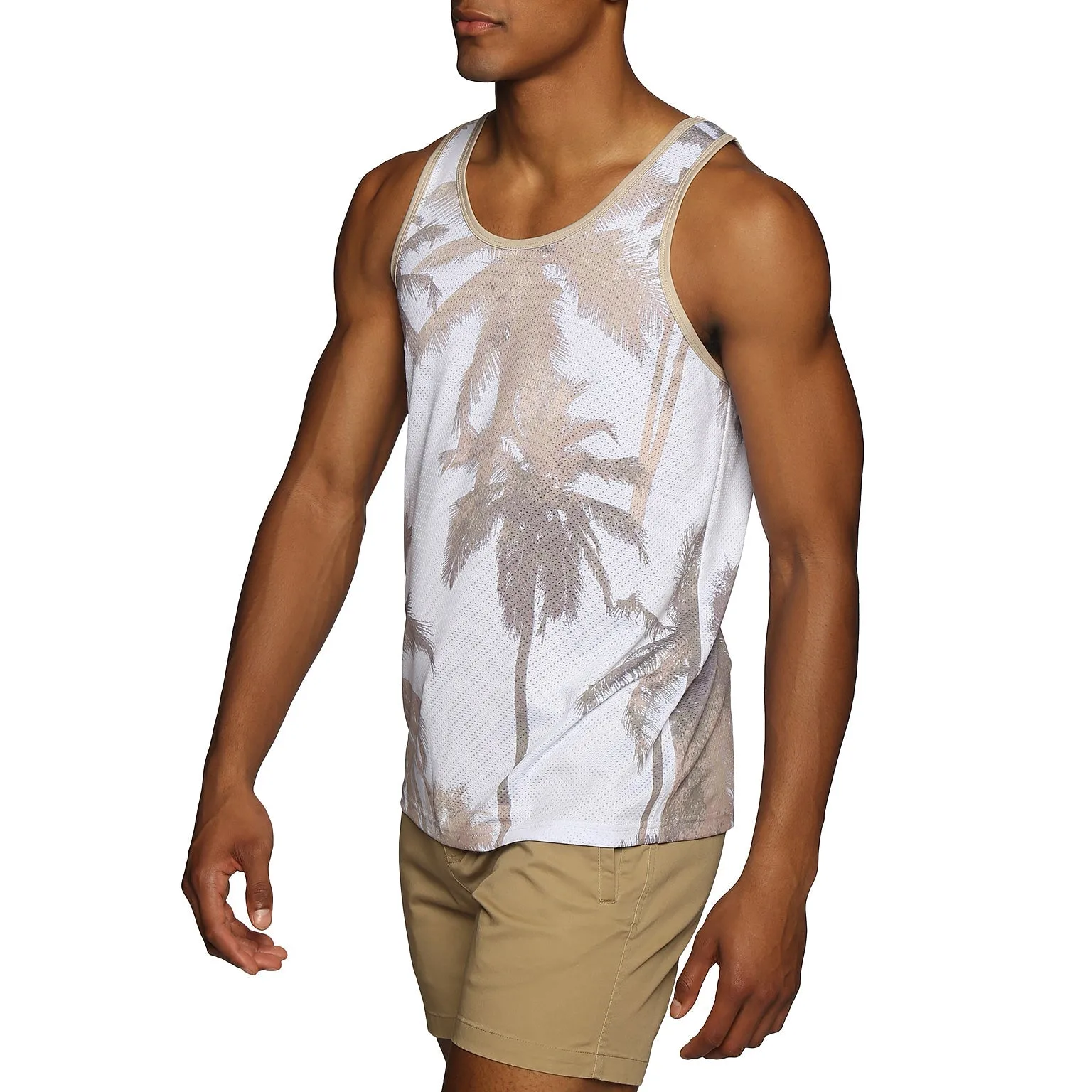 Parke & Ronen New Resort '25 - Palm Royale Tan Printed Mesh Tank sold by Underwear Expert product image thumbnail 2