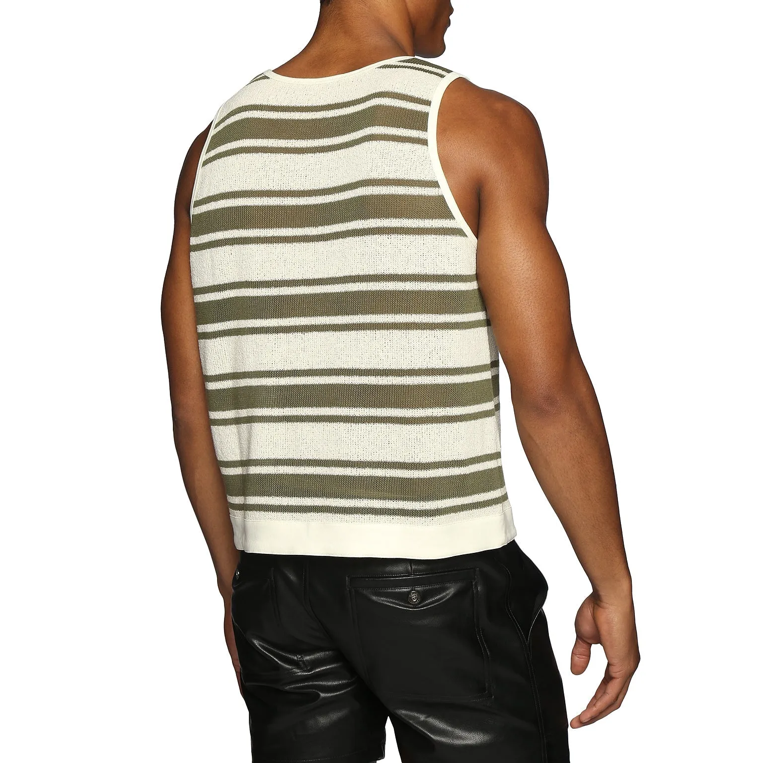 Parke & Ronen New Resort '25 - Olive Beaulieu Stripe Knit Muscle Tee sold by Underwear Expert product image thumbnail 3