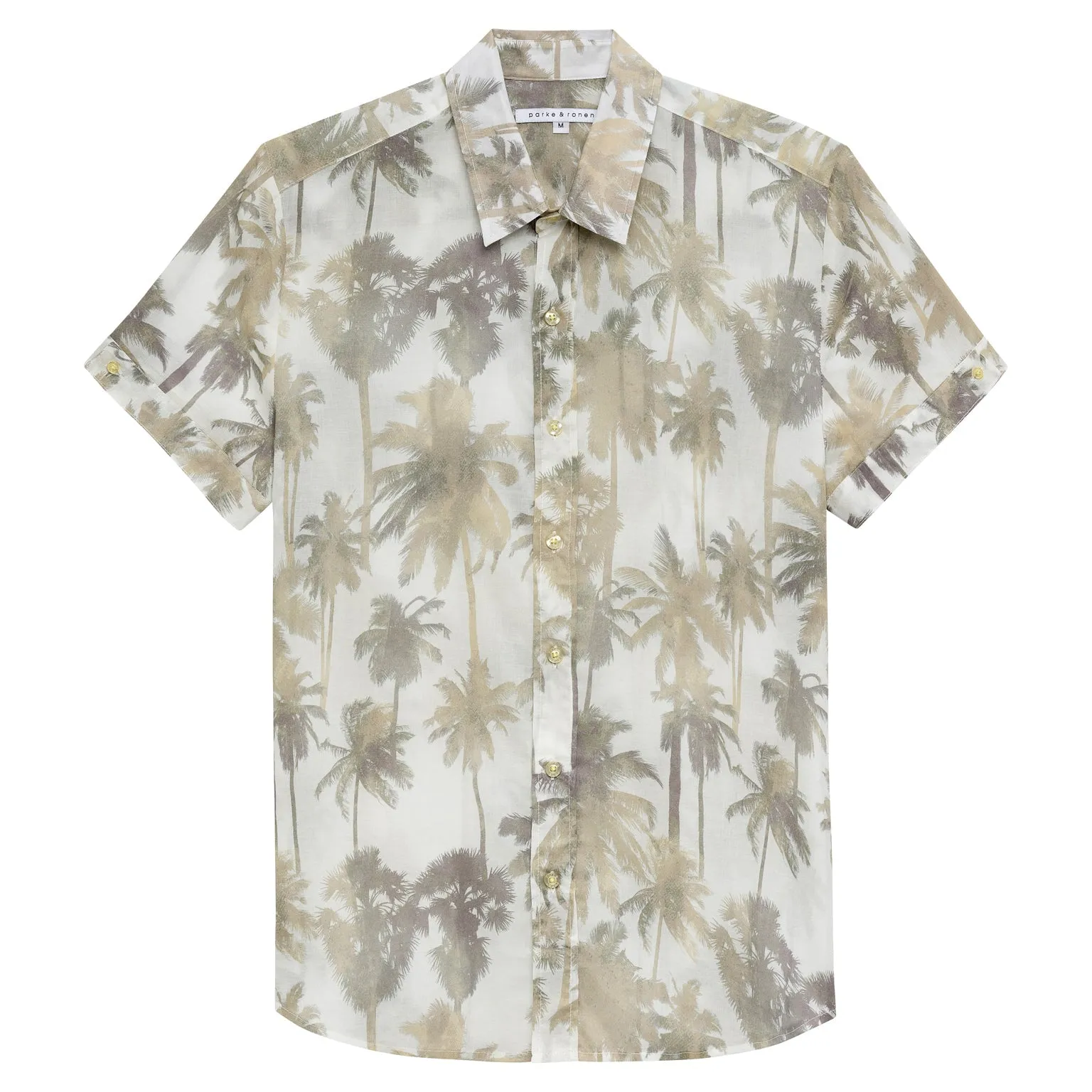 Parke & Ronen New Resort '25 - Palm Royale Tan Printed Biscayne Shirt sold by Underwear Expert product image thumbnail 4