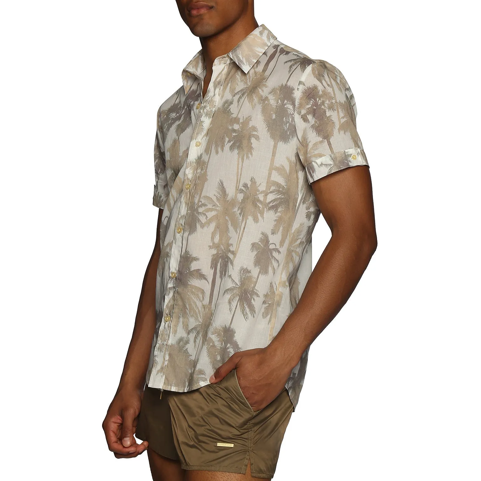 Parke & Ronen New Resort '25 - Palm Royale Tan Printed Biscayne Shirt sold by Underwear Expert product image thumbnail 2