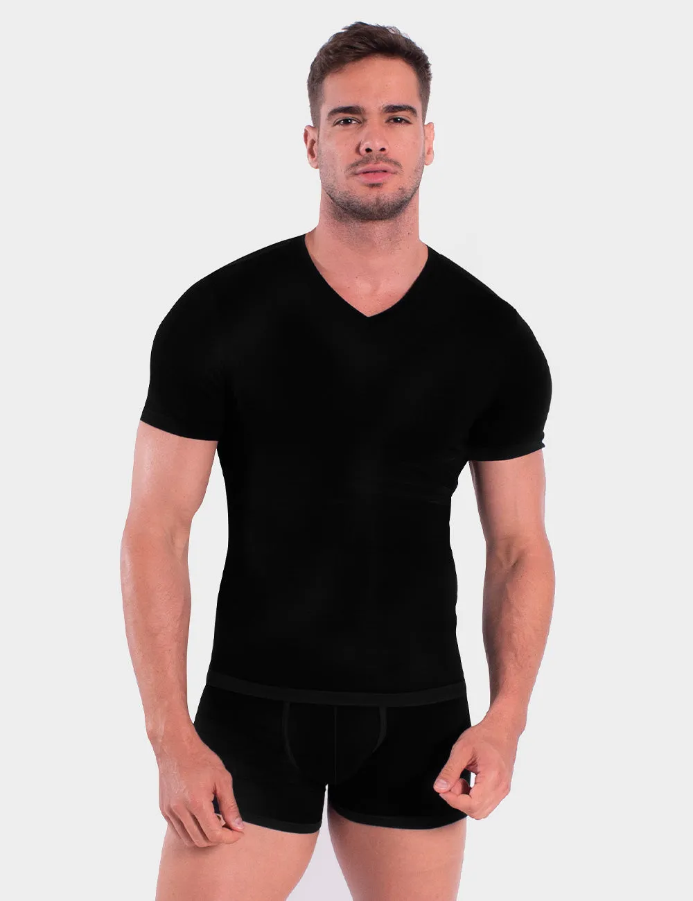 Rounderbum Cotton Compression T-Shirt Black sold by Underwear Expert