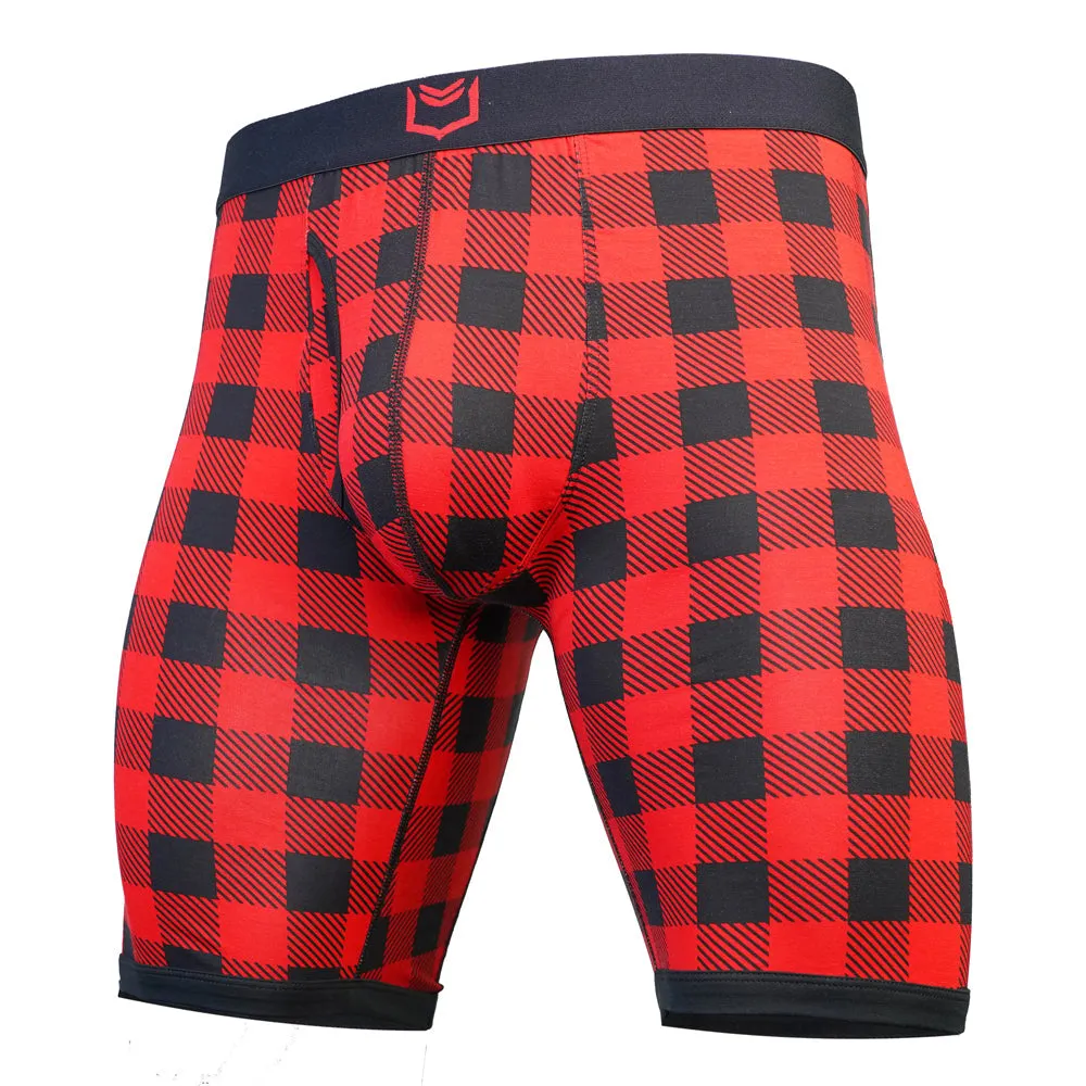 Sheath V Bamboo Plaid Men's 8" Sports Performance Boxer Brief sold by Underwear Expert product image thumbnail 3