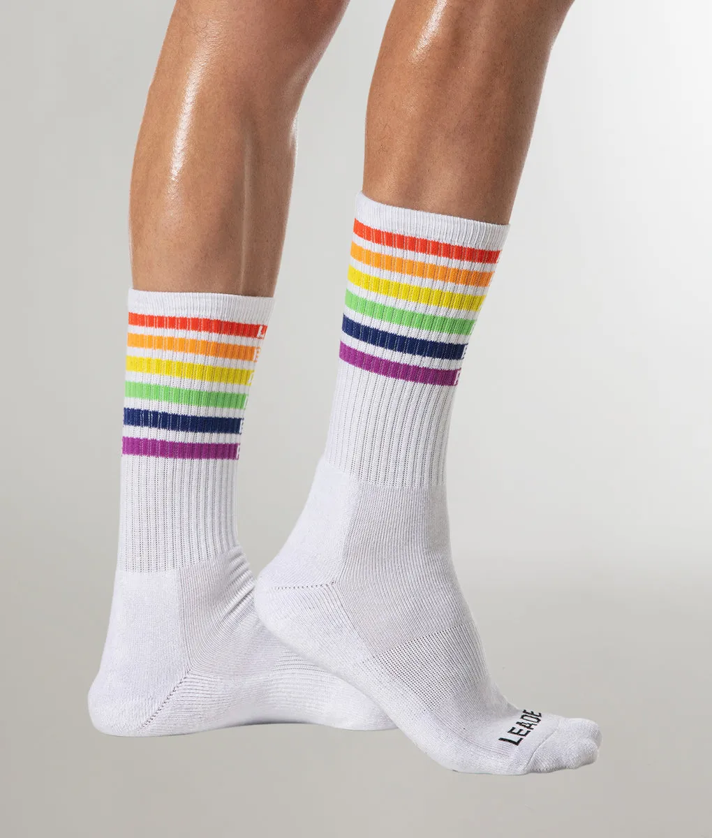 Leader Pride Stripes Crew Socks sold by Underwear Expert product image thumbnail 3