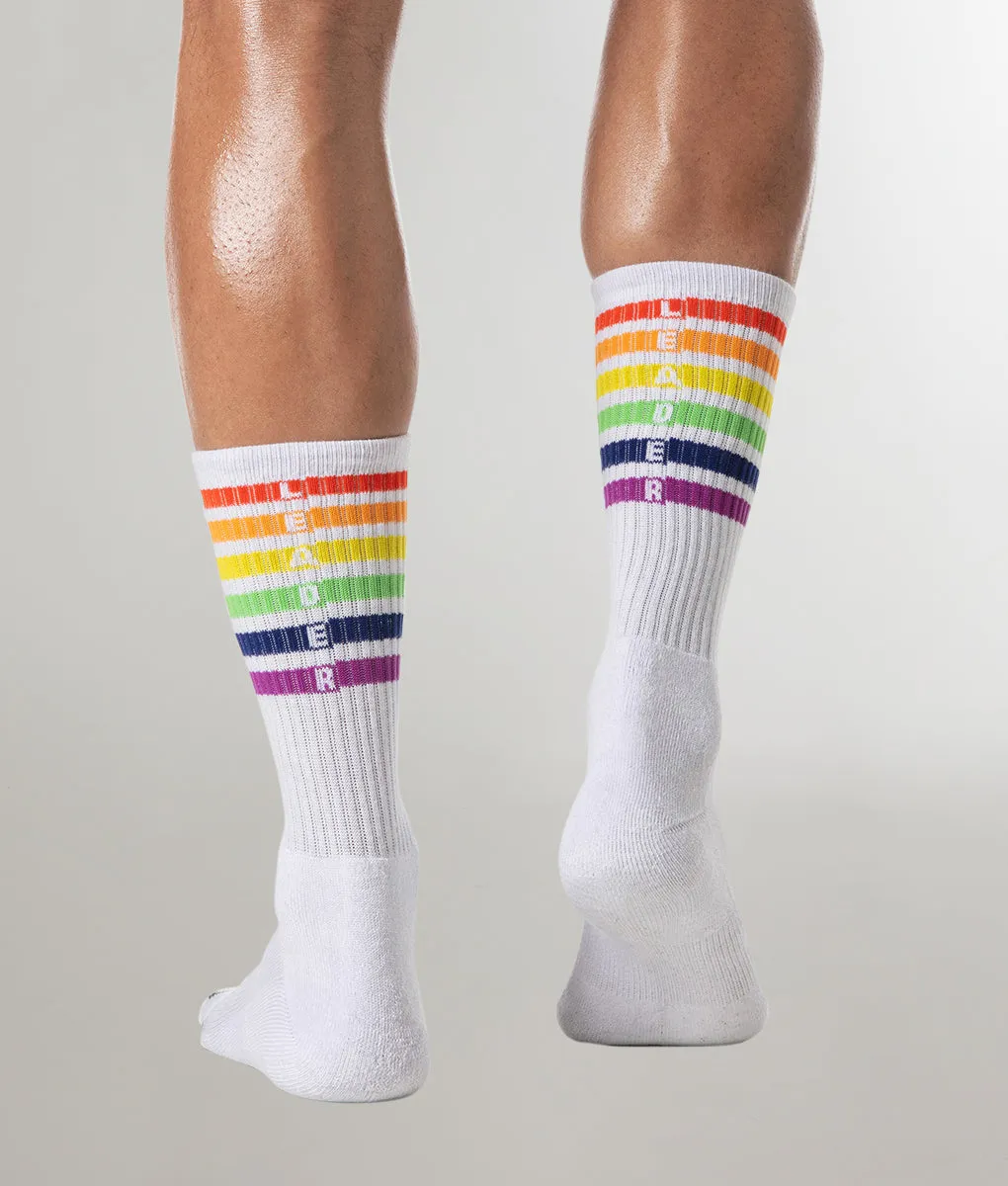 Leader Pride Stripes Crew Socks sold by Underwear Expert product image thumbnail 2