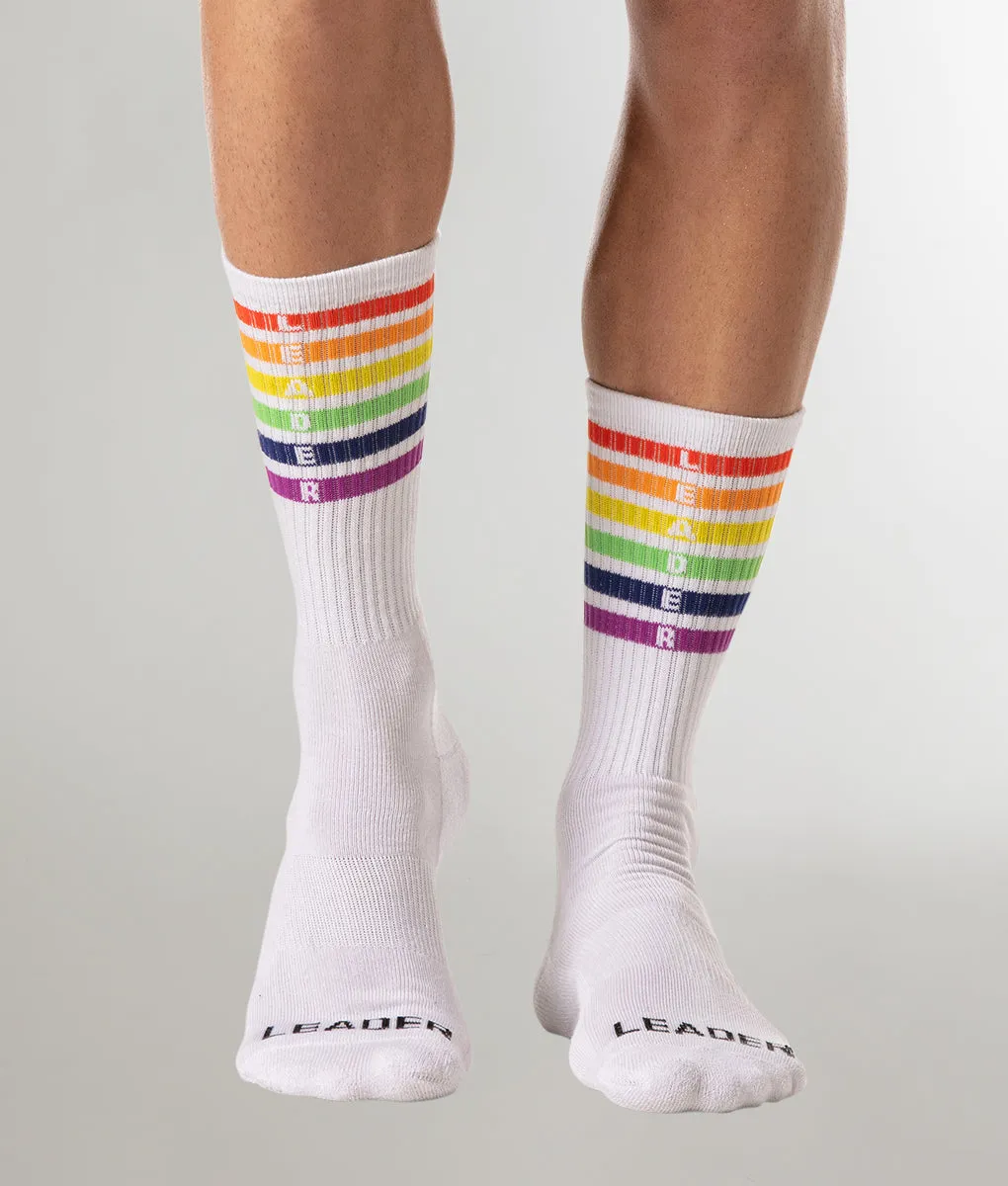 Leader Pride Stripes Crew Socks sold by Underwear Expert