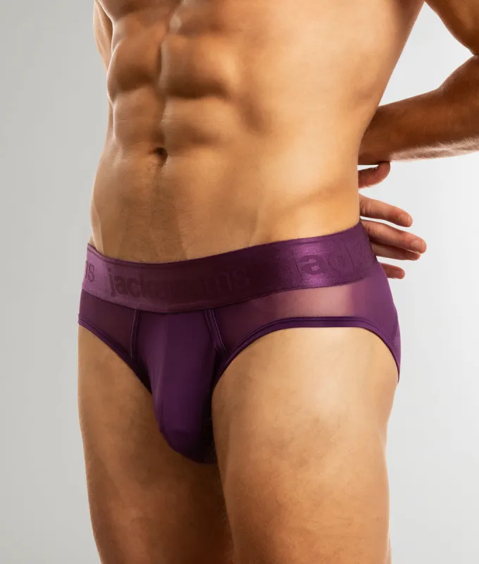 Jack Adams Monochrome Mesh Brief sold by Underwear Expert