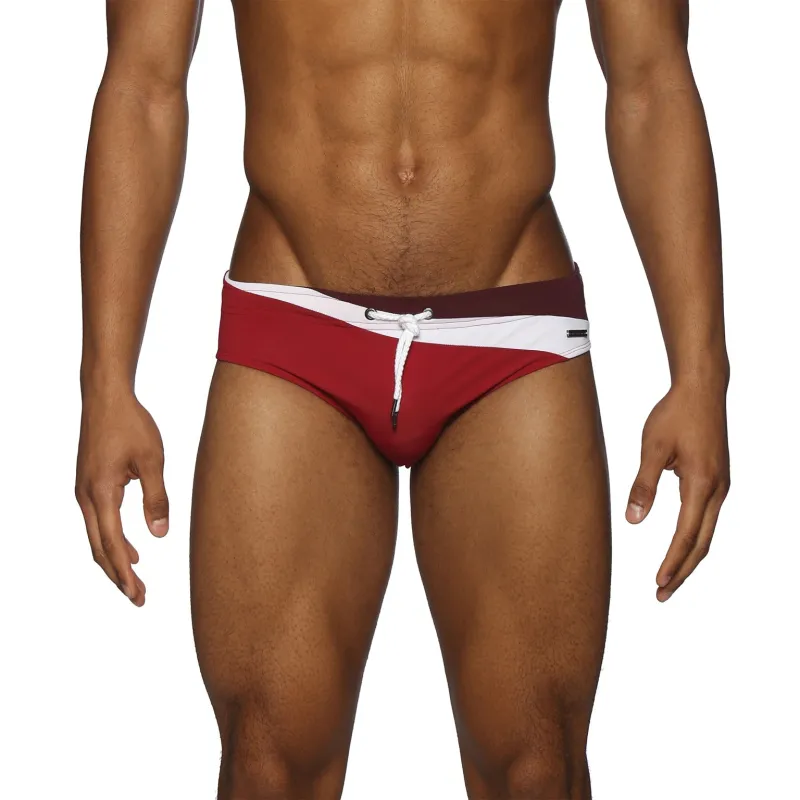 Parke & Ronen New Spring '25 Maroon Velocity Meridian Bikini sold by Underwear Expert