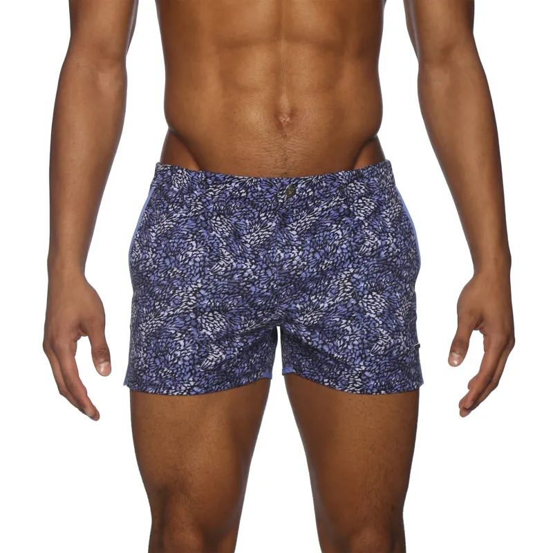 Parke & Ronen New Spring '25 Plumery Night Blue Print 2" Angeleno Stretch sold by Underwear Expert