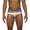 Parke & Ronen New Spring '25 Royal Corsair Stripe Printed Meridian Bikini sold by Underwear Expert