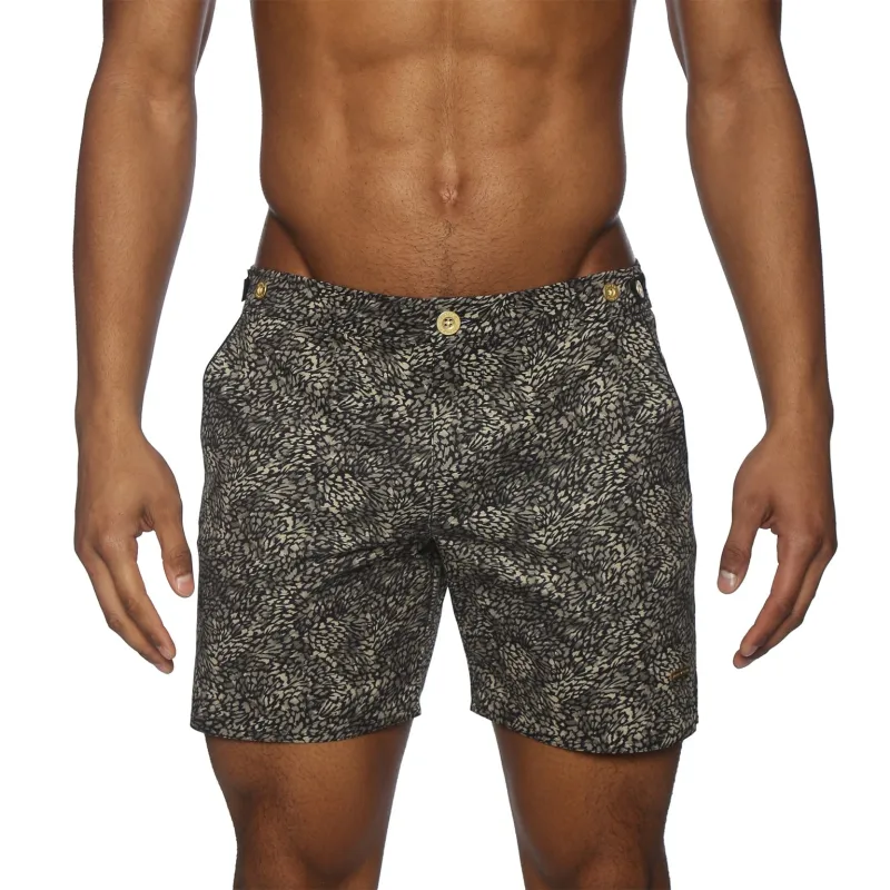 Parke & Ronen New Spring '25 Plumery Golden Hawk Print 6" Catalonia Stretch sold by Underwear Expert