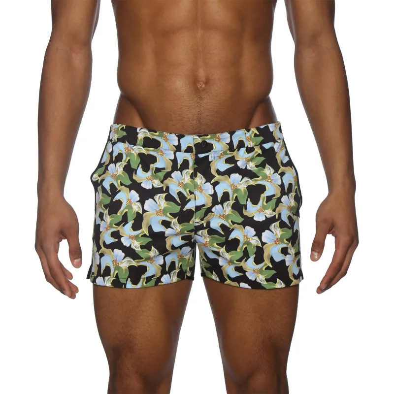 Parke & Ronen New Spring '25 Tiger Lily Black Print 2" Angeleno Stretch sold by Underwear Expert