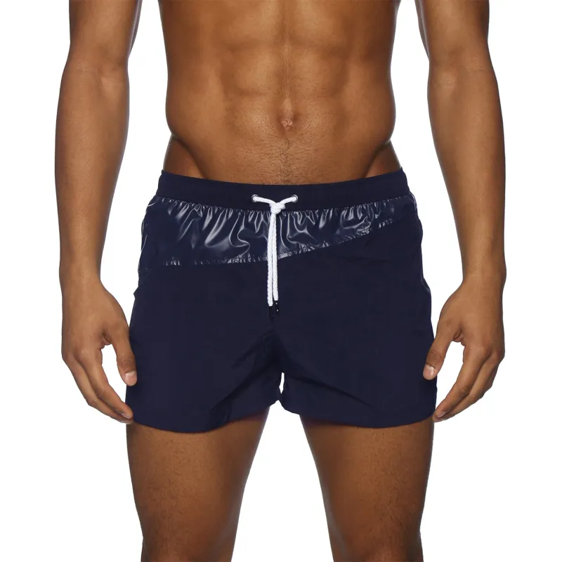 Parke & Ronen New Spring '25 Navy Vector Swim Short sold by Underwear Expert