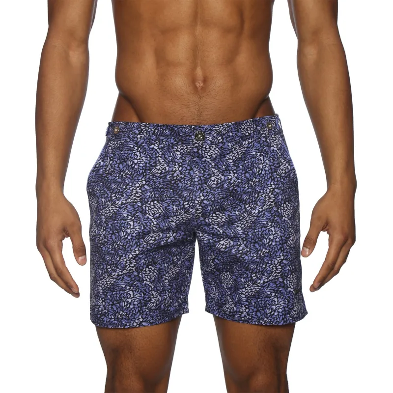 Parke & Ronen New Spring '25 Plumery Night Blue Print 6" Catalonia Stretch sold by Underwear Expert