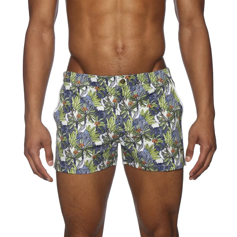 Parke & Ronen New Spring '25 Herons Pale Lime Print 2" Angeleno Stretch sold by Underwear Expert
