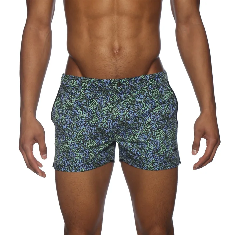 Parke & Ronen New Spring '25 Plumery Blue Green Print  2" Angeleno Stretch sold by Underwear Expert