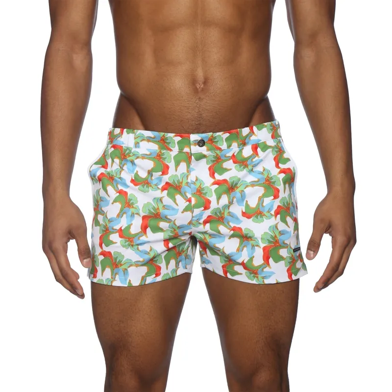 Parke & Ronen New Spring '25 Tiger Lily Coral Print 2" Angeleno Stretch sold by Underwear Expert