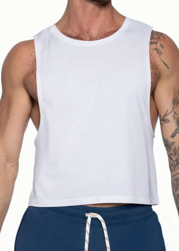 Bike Athletic Crop Pride Tank White sold by Underwear Expert