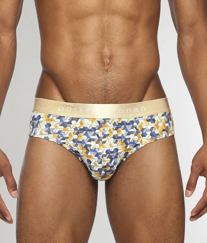 Parke & Ronen Honey Comb Printed Low Rise Brief sold by Underwear Expert
