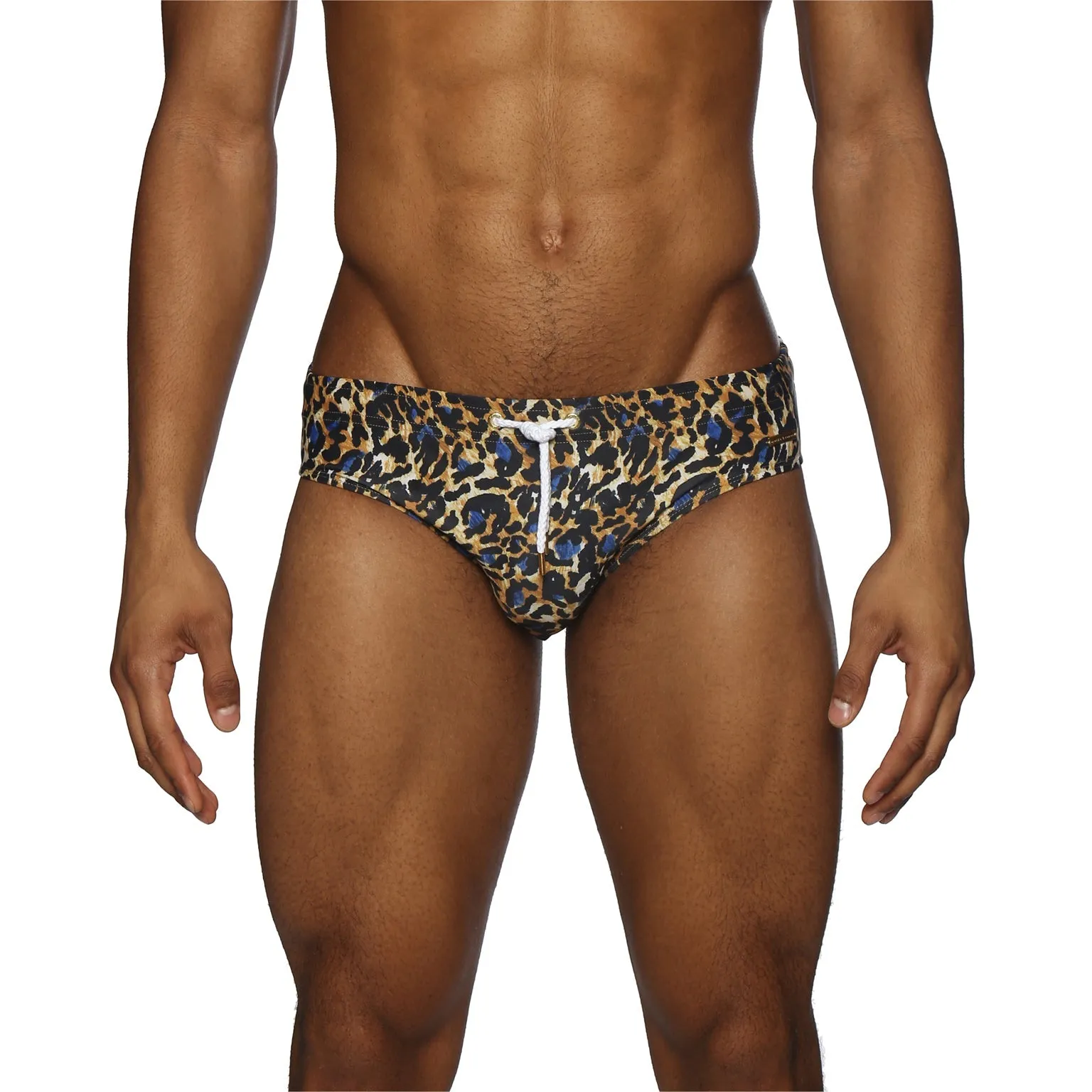Parke & Ronen New Spring '25 Jaguar Gold Printed Meridian Bikini Brief sold by Underwear Expert