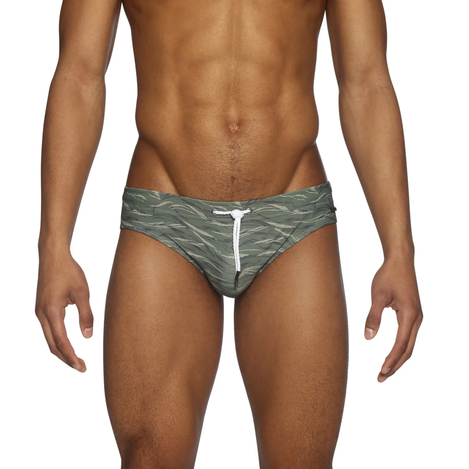 Parke & Ronen Army Waves Printed Meridian Bikini Brief sold by Underwear Expert