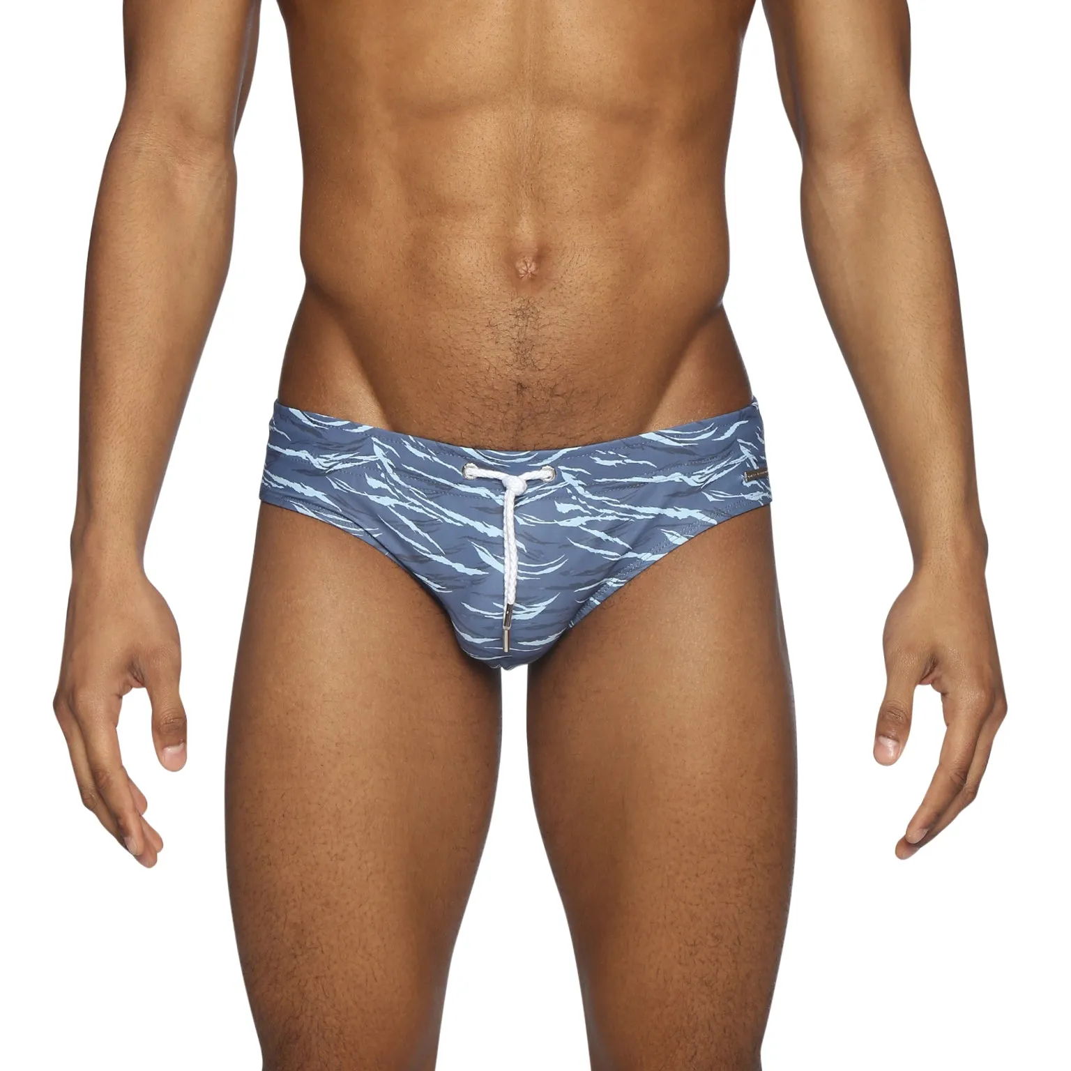 Parke & Ronen Blue Waves Printed Meridian Bikini Brief sold by Underwear Expert