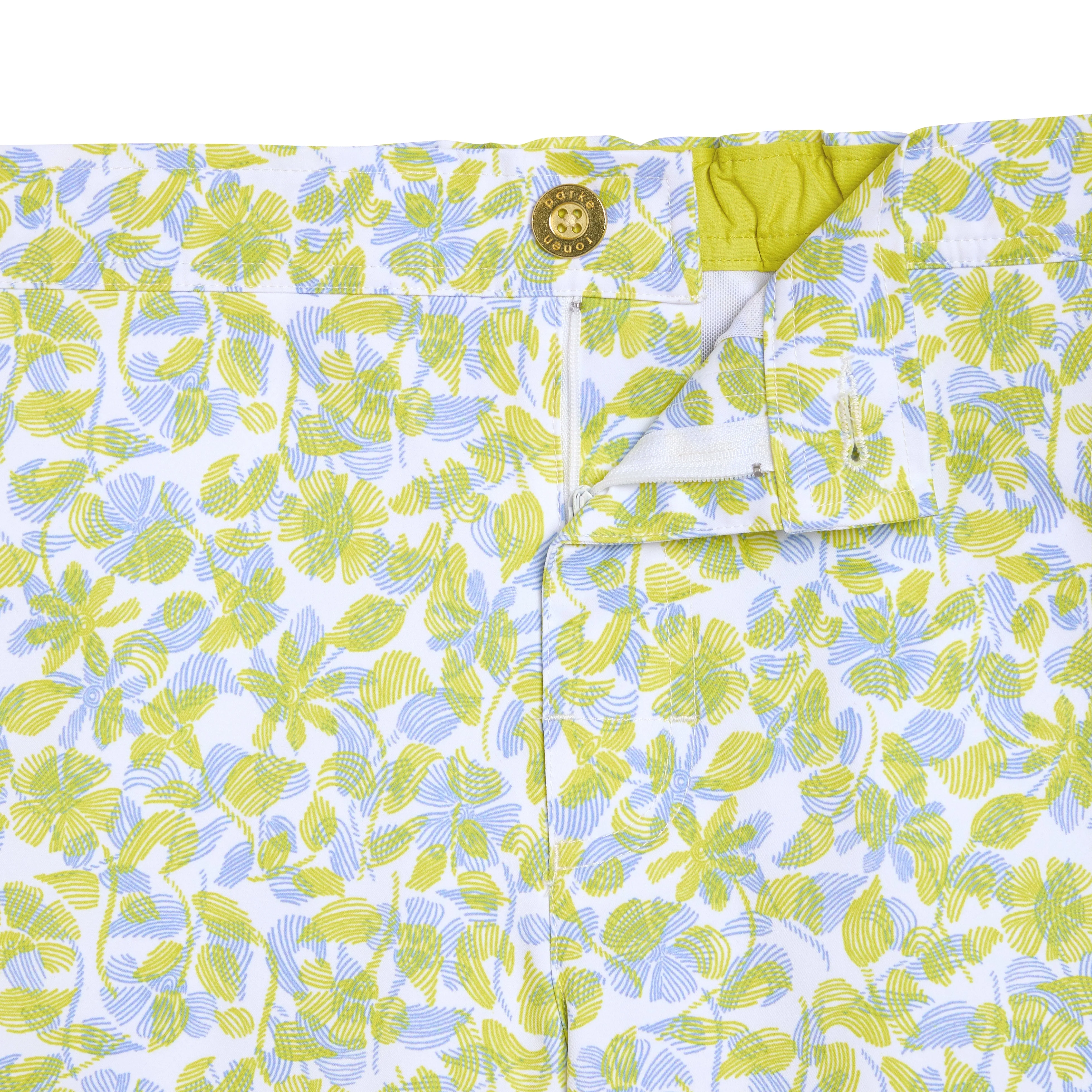 Parke & Ronen Lemon Havana Leaf Print 6" Catalonia Stretch Short sold by Underwear Expert product image thumbnail 4