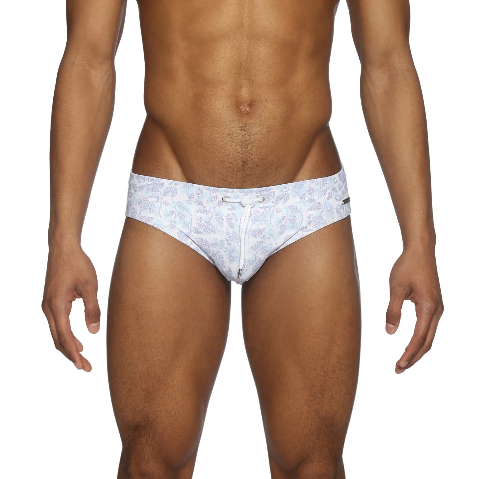 Parke & Ronen Lilac Havana Leaf Printed Meridian Bikini Brief sold by Underwear Expert